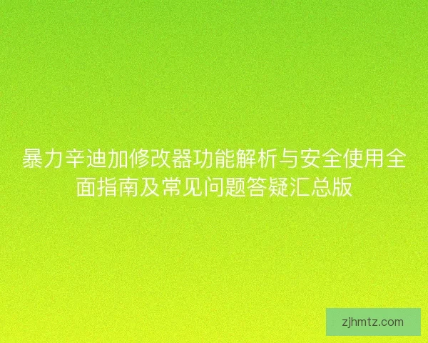 暴力辛迪加修改器功能解析与安全使用全面指南及常见问题答疑汇总版